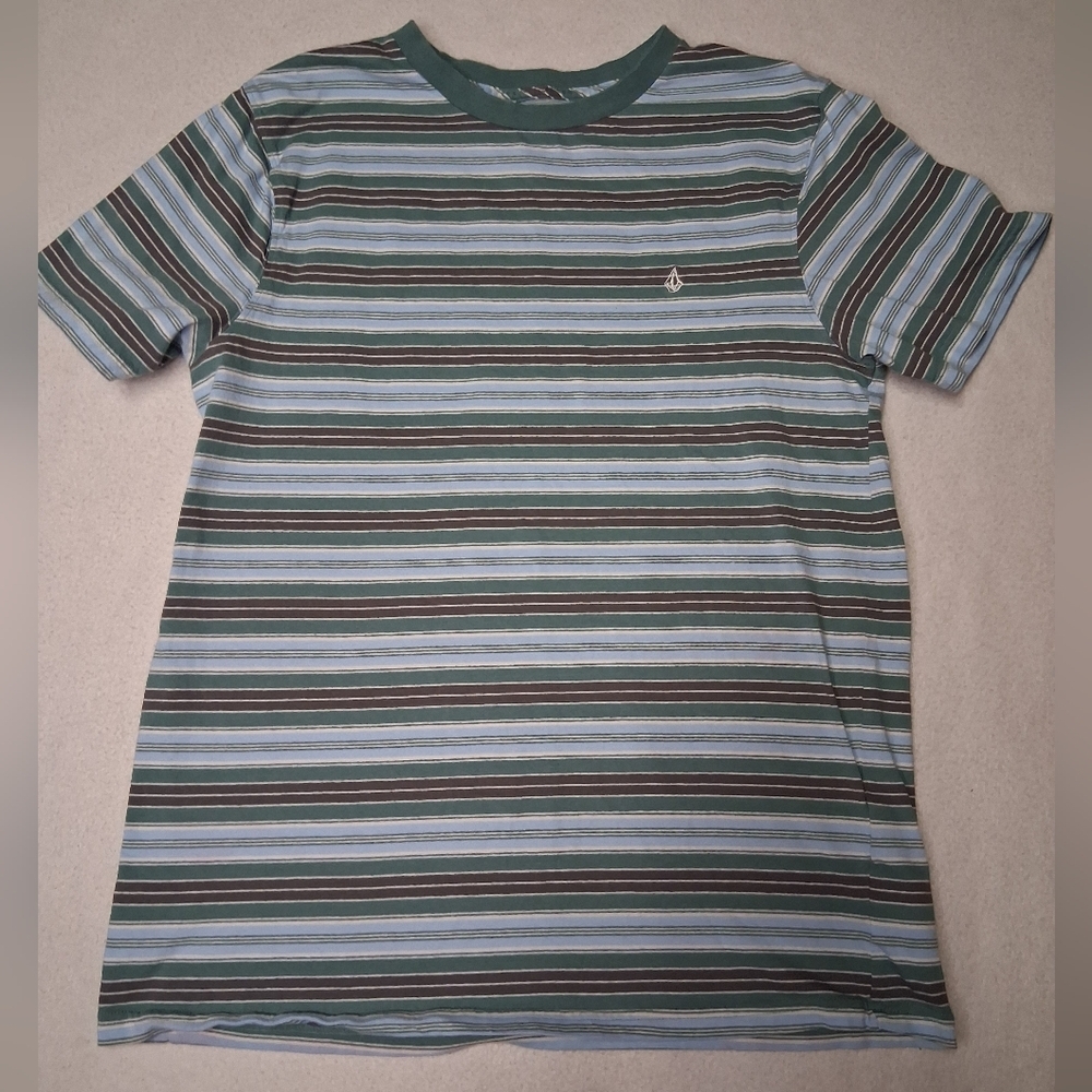4/20$ ➡️ Volcom Youth Young Man Multicolor Striped Tee